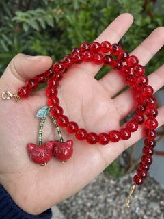 Collar gatos cerezas
