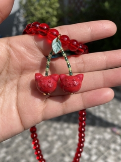 Collar gatos cerezas - comprar en línea
