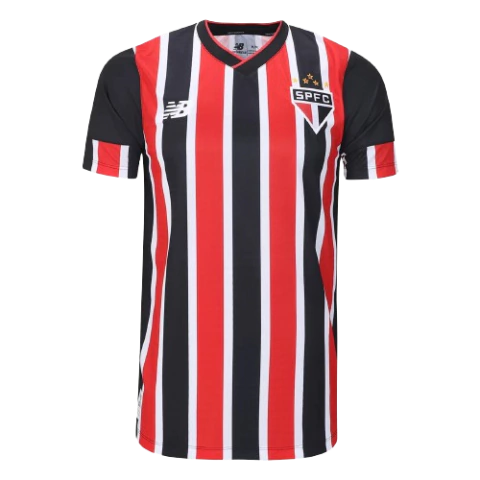 Camisa São Paulo Away II 2024 Torcedor Masculino - Vermelho+Branco+Preto