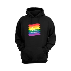 Blusa Moletom Canguru com Bolso e Capuz LGBT+ - Sai Hetero - comprar online