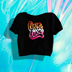 Imagem do Cropped Love is Love Lésbica - ORGULHO - Branco - Preto - LGBT