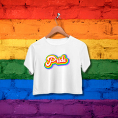 Cropped PRIDE - Branco - Preto - LGBT na internet