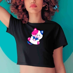 Cropped GATO Bissexual - Branco - Preto - LGBT - comprar online