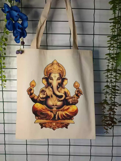 Bolsa Ecobag - GANESHA DOURADO - Ecológica 100% Algodão Cru