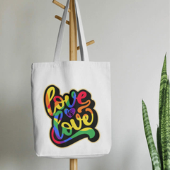 Bolsa Ecobag - LOVE IS LOVE - Ecológica 100% Algodão Cru