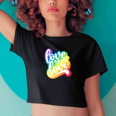 Cropped Love is Love - Branco - Preto - LGBT - comprar online