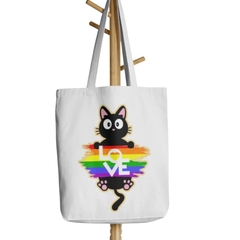 Bolsa Ecobag - GATO LOVE - Ecológica 100% Algodão Cru - comprar online