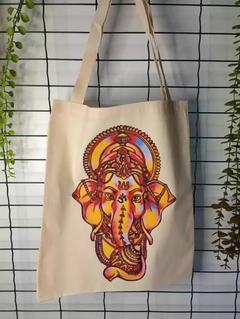 Bolsa Ecobag - CABEÇA DE GANESHA - Ecológica 100% Algodão Cru