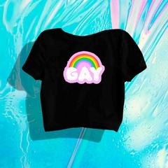 Imagem do Cropped GAY ARCO IRIS - Branco - Preto - LGBT