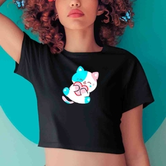 Cropped Gato Transgender - ORGULHO - Branco - Preto - LGBT - comprar online