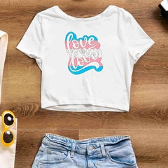 Cropped Love is Love Transgender - ORGULHO - Branco - Preto - LGBT - loja online