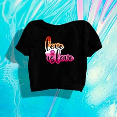 Imagem do Cropped Love is Love - LÉSBICA - Branco - Preto - LGBT