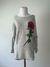 Tricô Cinza Rosas Talita Kume