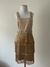NOVO Vestido Franjas Dourado