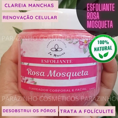 ESFOLIANTE CLAREADOR DE ROSA MOSQUETA COM ARGILA ROSA