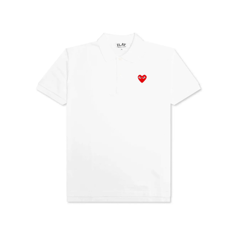 Camisa Polo Comme Des Garçons Play Red Emblem