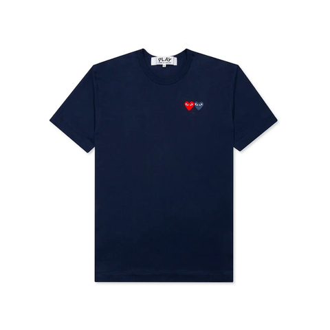 Camiseta Comme Des Garçons Play Double Hearts
