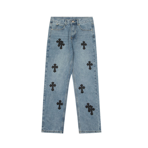 Calça Jeans Chrome Hearts Cross Patch