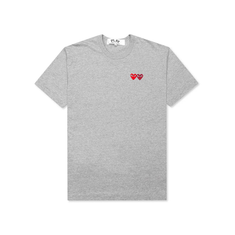 Camiseta Comme Des Garçons Play Double Hearts