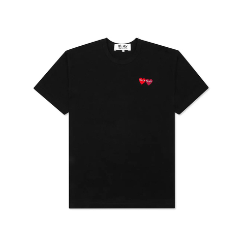 Camiseta Comme Des Garçons Play Double Hearts