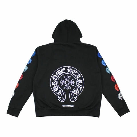 Moletom Chrome Hearts Half Zip Up Horse Shoe Logo