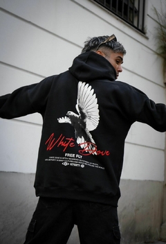 Buzo Over Frisado White Dove