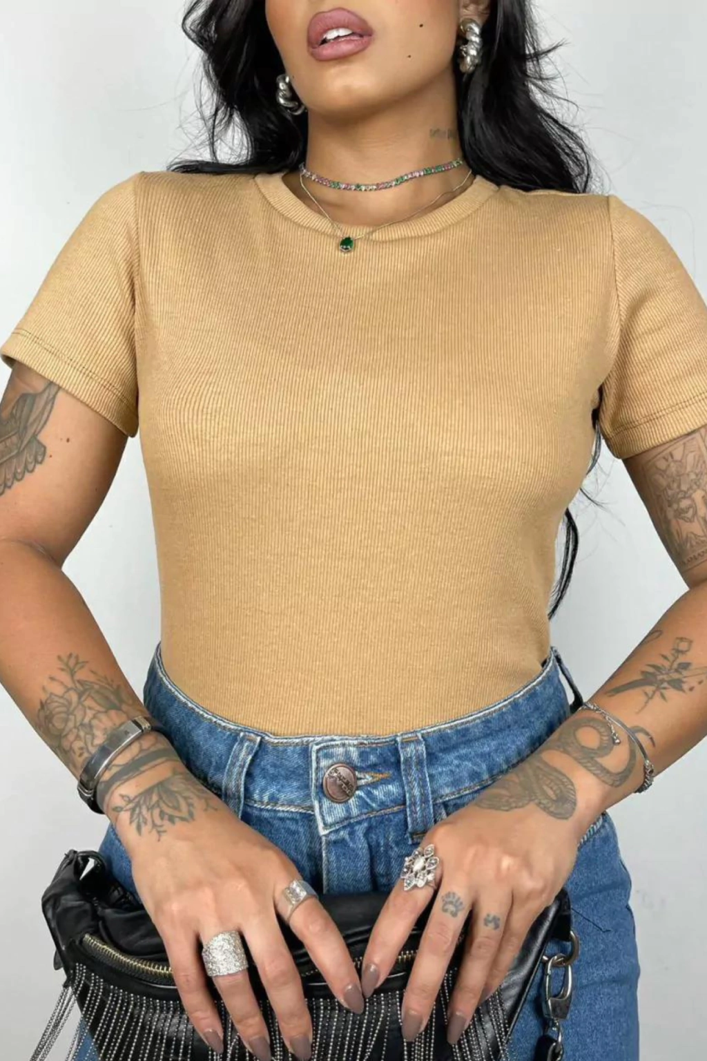 Blusa Canelada Nude