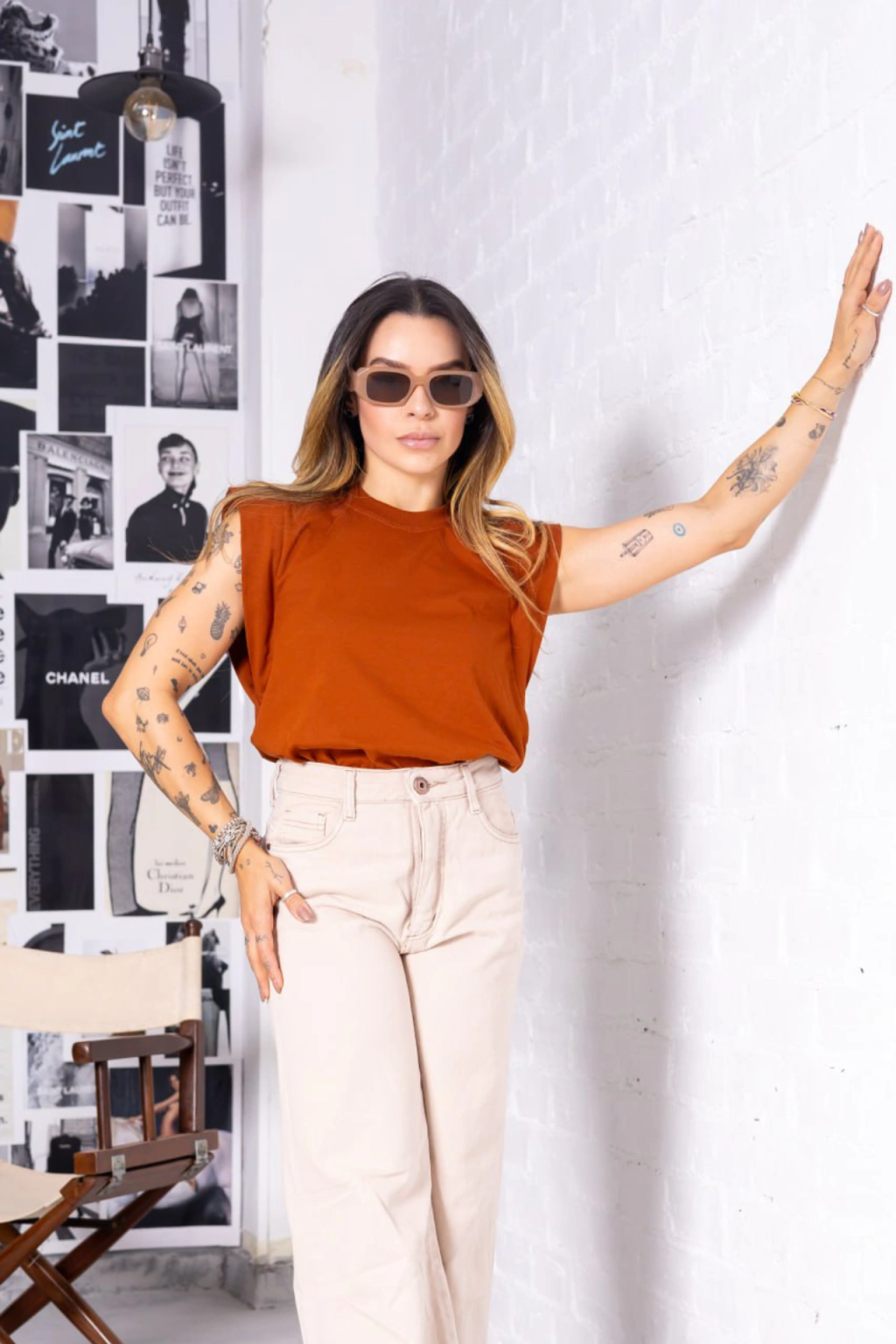 Muscle Tee Laranja Rust