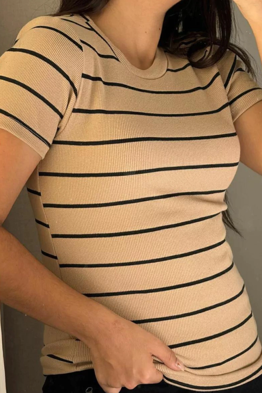 Blusa Canelada Nude Listrada
