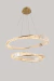 Pendente LED Lezie 3000K 97W Bivolt Ø80cm Metal e Cristal Ouro - Nordecor 2738 - comprar online