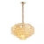 Lustre Pendente Odeon Redondo Ø78x48cm Metal e Vidro Dourado e Conhaque - Bella Iluminação AQ026L