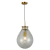 Pendente Caju Oval Ø30x48cm Vidro e Metal Dourado e Transparente - Bella Iluminação CAJ1PD01TR048 - Lumilares | Tudo para iluminar seu lar | Iluminação