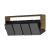 Plafon de Sobrepor Block Retangular Direcionável AR70 37x7x14cm Metal Fendi e Dourado - Bella Italia PL10508