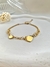 Pulseira Maxi Dois Corações em Aço Inoxidável Dourado - comprar online