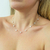Choker Pérolas Coração em Aço Inoxidável Dourado na internet