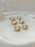 Trio Argolas Máxi Abauladas em Aço Inoxidável Dourado - loja online