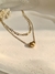 Colar Duplo Catier e Coração 3D em Aço Inoxidável Dourado - Donna Acessórios | Jóias em Aço Inoxidável