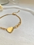 Pulseira Maxi Dois Corações em Aço Inoxidável Dourado - loja online