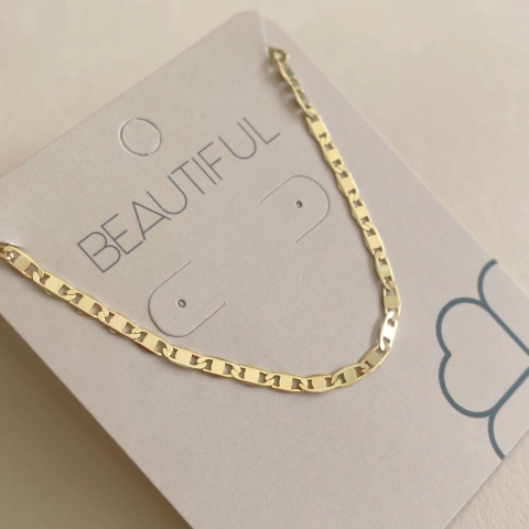 PULSEIRA CATARINA ELO PIASTRINI Z BANHADA A OURO 18K