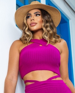 TOP CROPPED MODAL CANELADO ALÇA TRANSPASSADA - comprar online