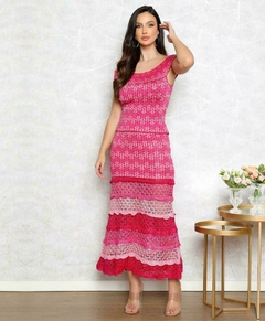 Imagem do CONJUNTO RAYON BLUSA DECOTE CANOA E SAIA LONGUETE