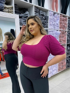 CROPPED MANGA PRINCESA LAISE ACABAMENTO CANELADO - RC7 Fashion