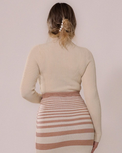 Blusa Manga Longa Canelada com gola alta rayon premium na internet