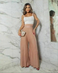 Calça Pantalona Plissada