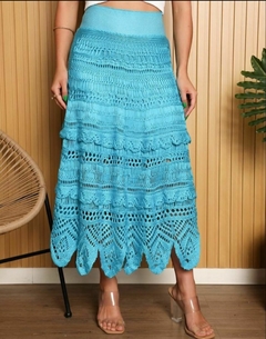 SAIA MIDI CROCHÊ CINTURA ALTA COM FORRO - comprar online