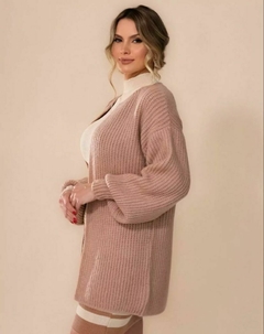 CARDIGAN FEMININO TRICOT MANGA LONGA BUFANTE - comprar online