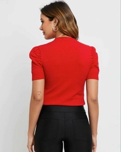 Blusa tricot modal manga bufante - comprar online