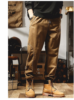 Calça casual de algodão reto masculino, multi bolsos, macacão tático militar na internet