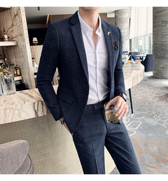 Pure Color Slim Fit Terno de Banquete de Negócios para Homens, Jaqueta e Calça - comprar online