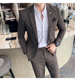Pure Color Slim Fit Terno de Banquete de Negócios para Homens, Jaqueta e Calça - EnRicos